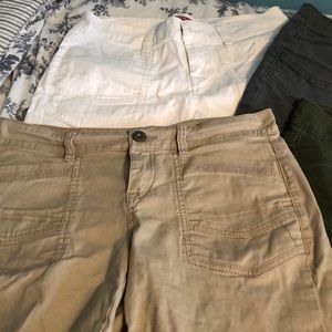 4 pairs of shorts. White, gray, khaki,& army green